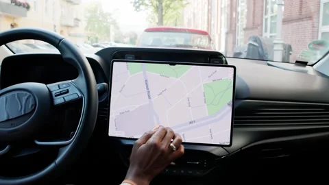 Vehicle With GPS Navigation System Stock Footage 319357090