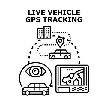 Vehicle gps tracking technology and location monitoring concept Stock Illustration