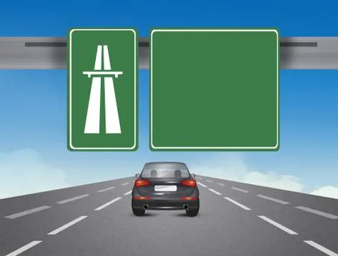 Vehicle on the highway Stock Illustration