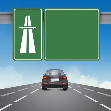 Vehicle on the highway Stock Illustration
