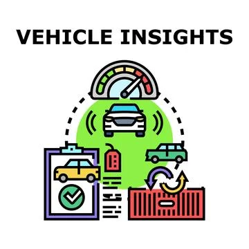 Vehicle insights data analytics information technology Stock-Illustration