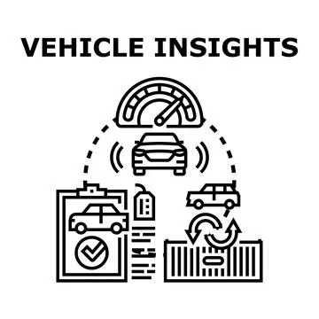 Vehicle insights data analytics information technology Stock Illustration