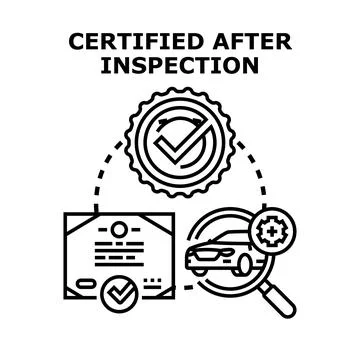 Vehicle inspection and certification process concept Illustrazione stock