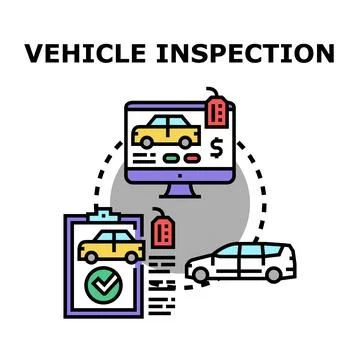 Vehicle inspection process and digital appraisal service Stock Illustration
