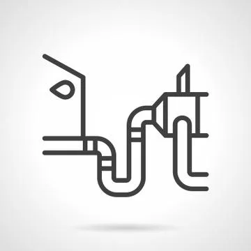 Vehicle inspection simple line vector icon Stock Illustration
