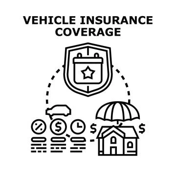 Vehicle insurance coverage concept offering comprehensive protection Stock Illustration