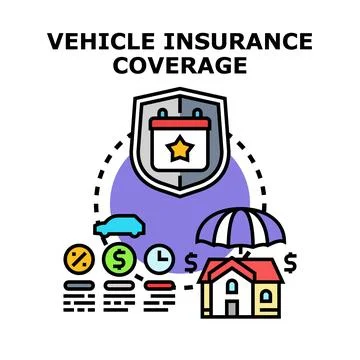 Vehicle insurance coverage concept offering comprehensive protection Stock Illustration