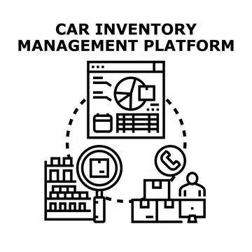 Vehicle inventory management platform concept illustration Illustrazione stock