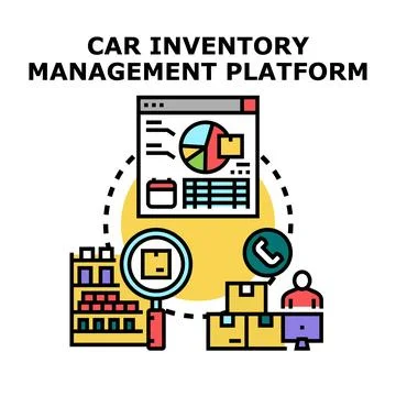 Vehicle inventory management platform concept illustration Stock Illustration