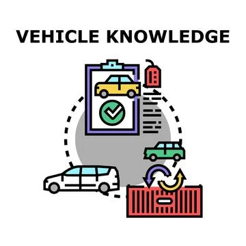 Vehicle knowledge and information for car management Illustrazione stock
