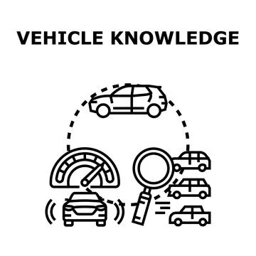 Vehicle knowledge concept exploring smart car information Illustrazione stock