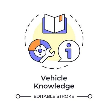 Vehicle knowledge multi color concept icon Stock Illustration