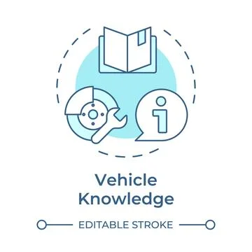 Vehicle knowledge soft blue concept icon 스톡 일러스트