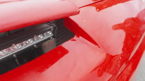Vehicle light focus. Close examination of automobile lamp reflections and Stock Footage 336862393