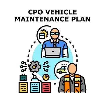 Vehicle maintenance plan optimizing car service process Stock Illustration