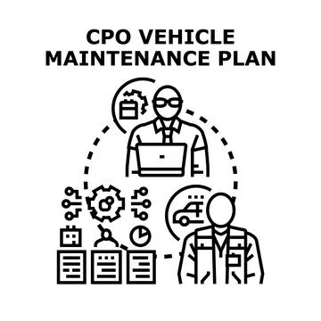 Vehicle maintenance plan optimizing car service process Stock Illustration