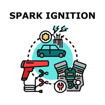 Vehicle motor spark ignition system diagnostics concept Stock Illustration