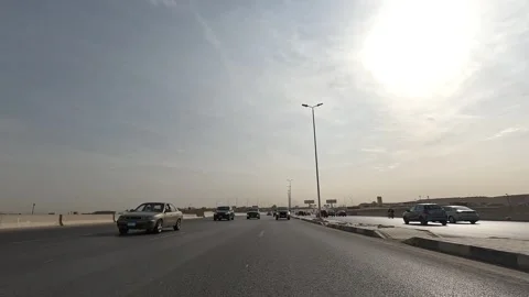 Vehicle Moving Through Busy District Streets New Cairo Showing Buildings Traffic Stock Footage 329767075