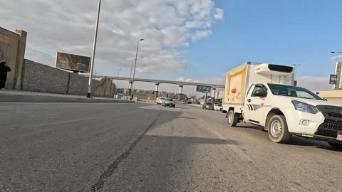 Vehicle Moving Through Lively District Streets New Cairo Showing Buildings Stock Footage 329747561