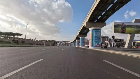 Vehicle Moving Through Modern Streets New Cairo Showing Buildings Traffic Life Stock Footage 329660024