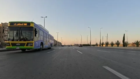 Vehicle Moving Through Streets New Cairo Showing Urban Roads Buildings Traffic Stock Footage 329788246