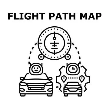 Vehicle navigation system planning route map concept Stock Illustration
