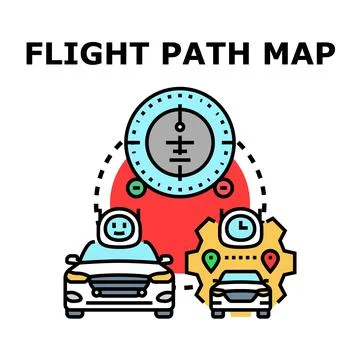Vehicle navigation system planning route map concept Stock Illustration