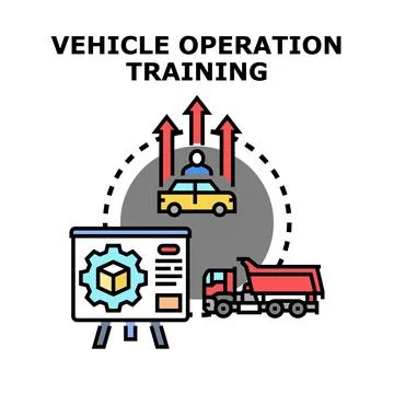 Vehicle operation training improving driving skills concept Stock Illustration