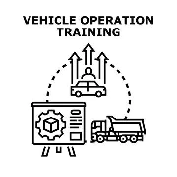 Vehicle operation training improving driving skills concept Stock Illustration