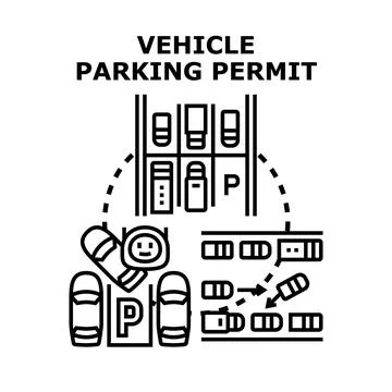 Vehicle parking permit concept vector illustration Stock Illustration