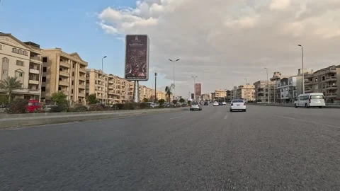 Vehicle Passing Through Organized Roads New Cairo Showing Buildings Traffic And Stock Footage 329945421