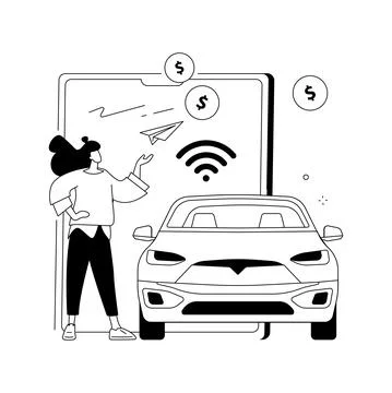 In vehicle payments abstract concept vector illustration. Stock Illustration
