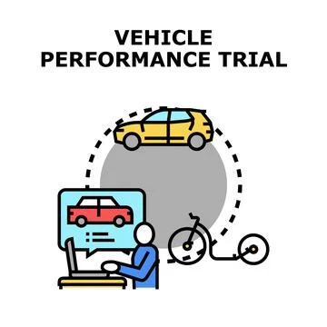Vehicle performance trial and development testing concept 库存插图