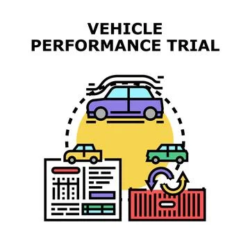 Vehicle performance trial and development concept designing Stock Illustration
