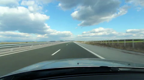 Vehicle point of view driving car on Highway Stock-Footage 47730229