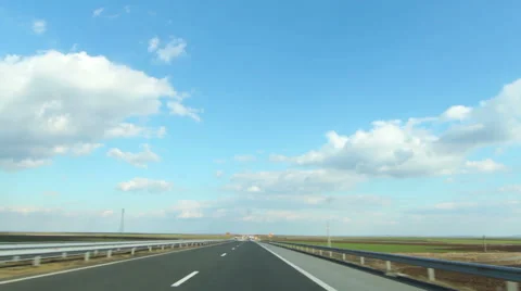 Vehicle point of view driving car on Highway Vídeos de archivo 47730628