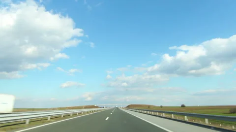 Vehicle point of view driving car on Highway Stock Footage 47730688
