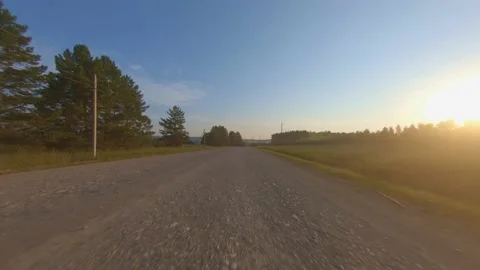 Vehicle point of view shot while driving on the road on a rural road. Stock Footage 146316499