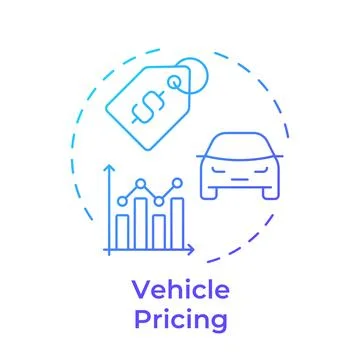 Vehicle pricing blue gradient concept icon Illustrazione stock