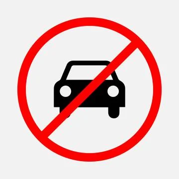 Vehicle Prohibited Stock Illustration
