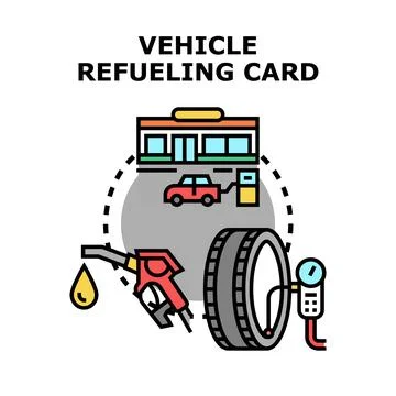 Vehicle refueling and maintenance services concept Stock Illustration
