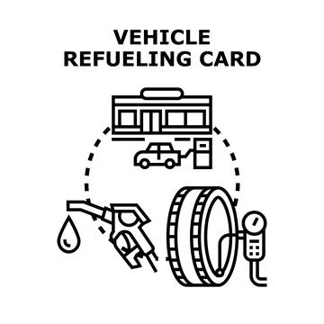 Vehicle refueling and maintenance services concept Stock Illustration
