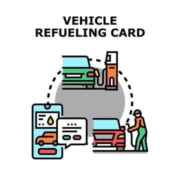 Vehicle refueling card concept vector illustration Stock Illustration