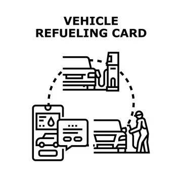 Vehicle refueling card concept vector illustration Stock Illustration