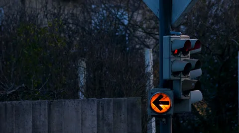 Vehicle road sign turns off Stock Footage