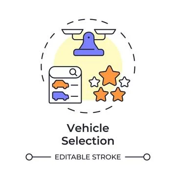 Vehicle selection multi color concept icon Illustrazione stock