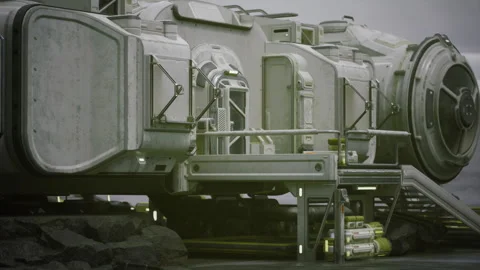 Vehicle servicing zone featuring diagnostic systems and access platforms Stock Footage 342922018