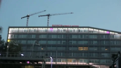 Vehicle shot. A bypass road, around a large European city, autobahn, Vienna Stock Footage 80993065
