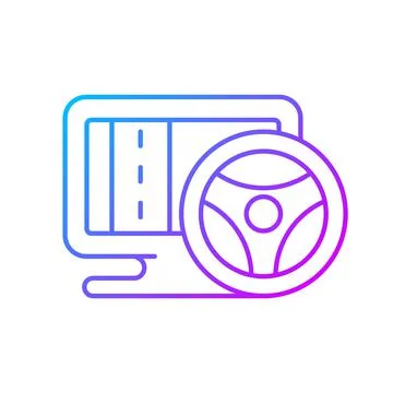 Vehicle simulation gradient linear vector icon Stock Illustration