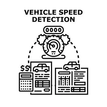 Vehicle speed detection system calculating driving penalties 스톡 일러스트